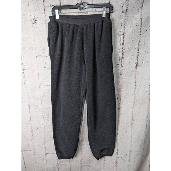 REI Black Large Jogger Polartec Fleece‎ USA Made Sweatpants Hike Ski Run VTG 90s - Picture 1 of 10